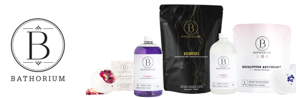 Bathorium logo that features best selling bath products